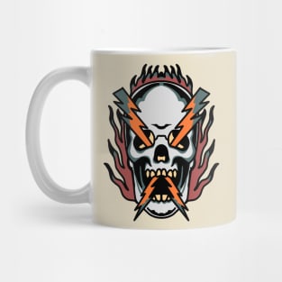 thunder skull tattoo art Mug